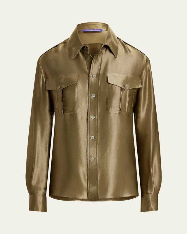 Natalie Metallic Satin Shirt